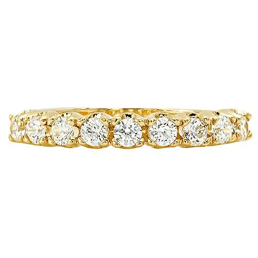 9 Round Stones Cubic Zirconia Band Yellow Gold