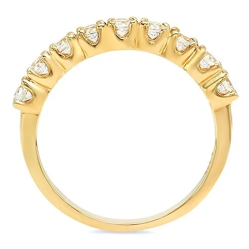 9 Round Stones Cubic Zirconia Band Yellow Gold