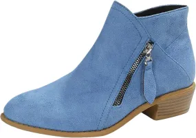 Ankle Boots for Women, Black Boots for Women, Fashion Comfortable Soft Sole Outdoor Casual Suede Zipper Short Boots