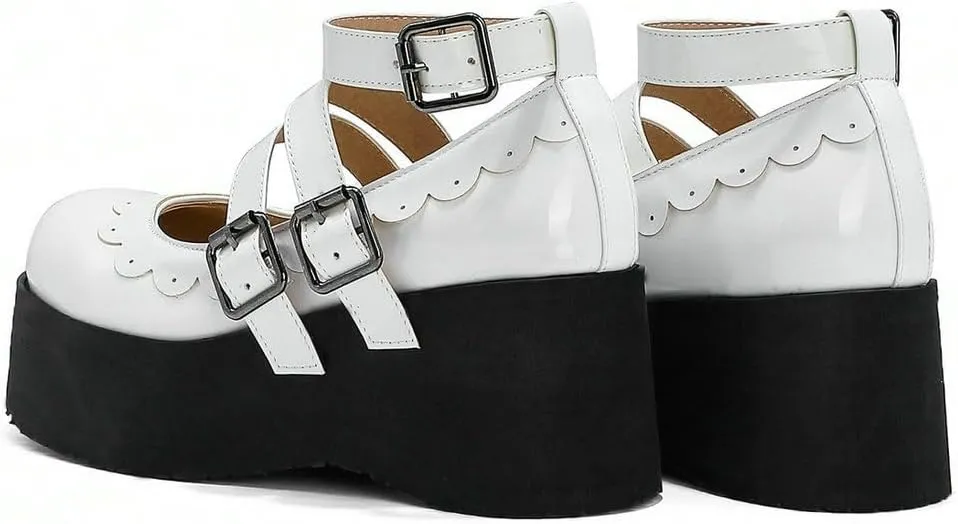 Caradise Womens Platform Mary Jane Wedges Cute Goth Lolita Cosplay Dress Shoes