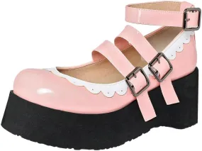 Caradise Womens Platform Mary Jane Wedges Cute Goth Lolita Cosplay Dress Shoes