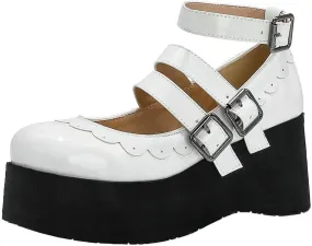 Caradise Womens Platform Mary Jane Wedges Cute Goth Lolita Cosplay Dress Shoes