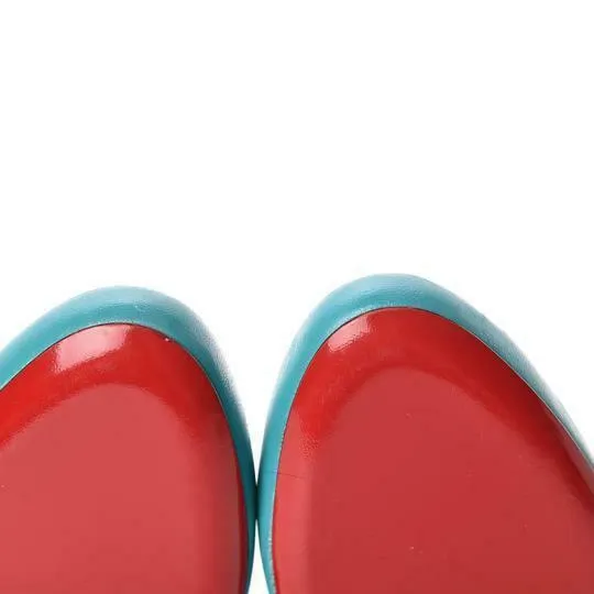 Christian Louboutin Blue Calfskin Fifi 100 Turquoise Pumps