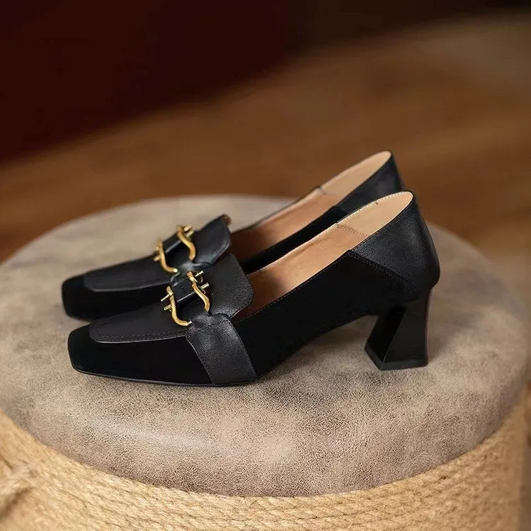 elveswallet Retro Chunky Heel Mary Jane Pumps