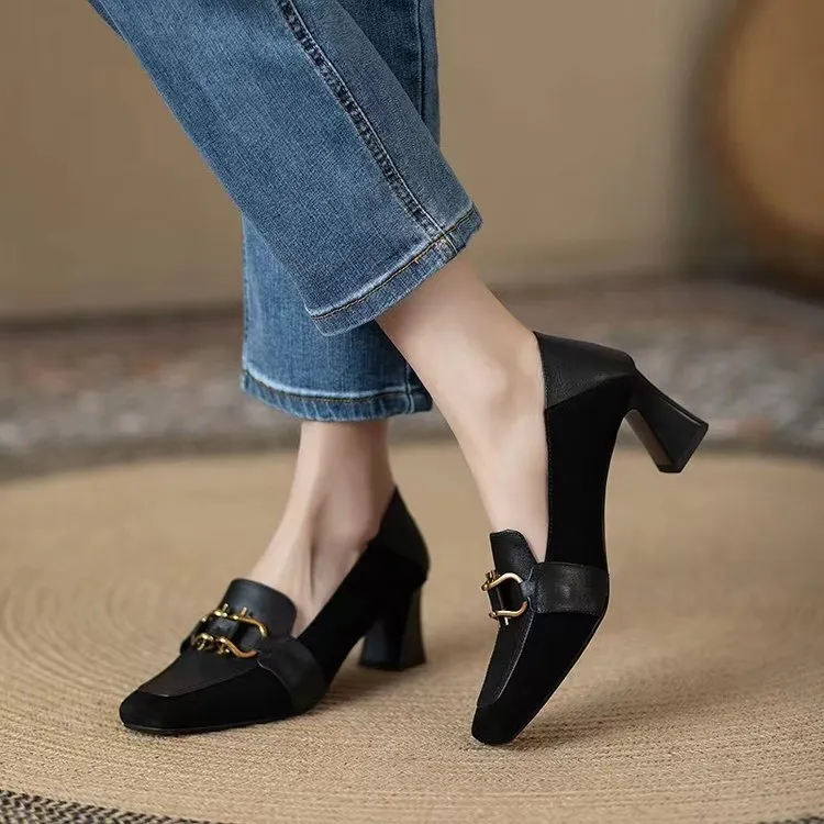 elveswallet Retro Chunky Heel Mary Jane Pumps