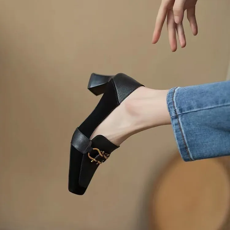 elveswallet Retro Chunky Heel Mary Jane Pumps