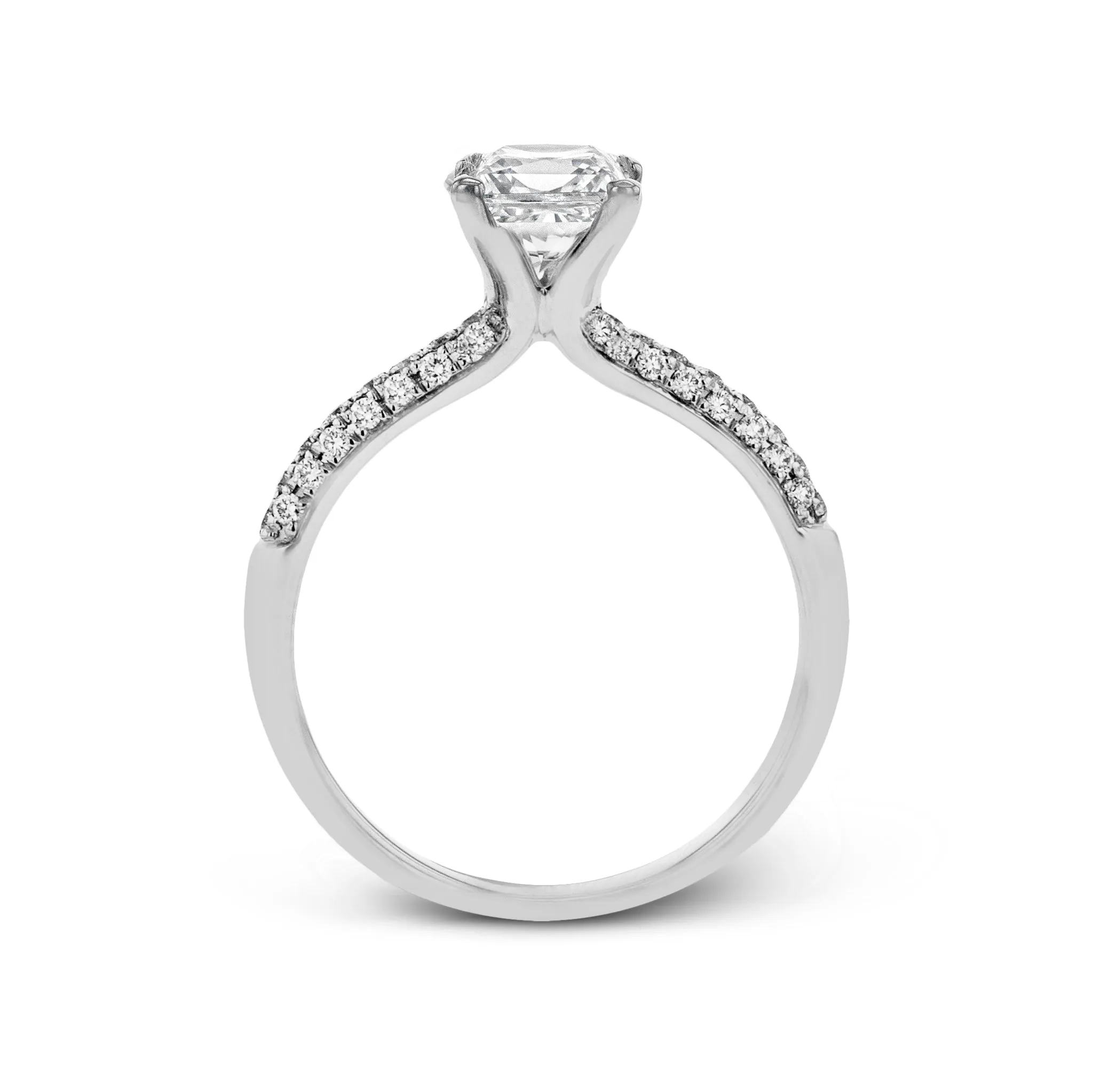 Emerald-cut Engagement Ring & Matching Wedding Band in 18k Gold with Diamonds