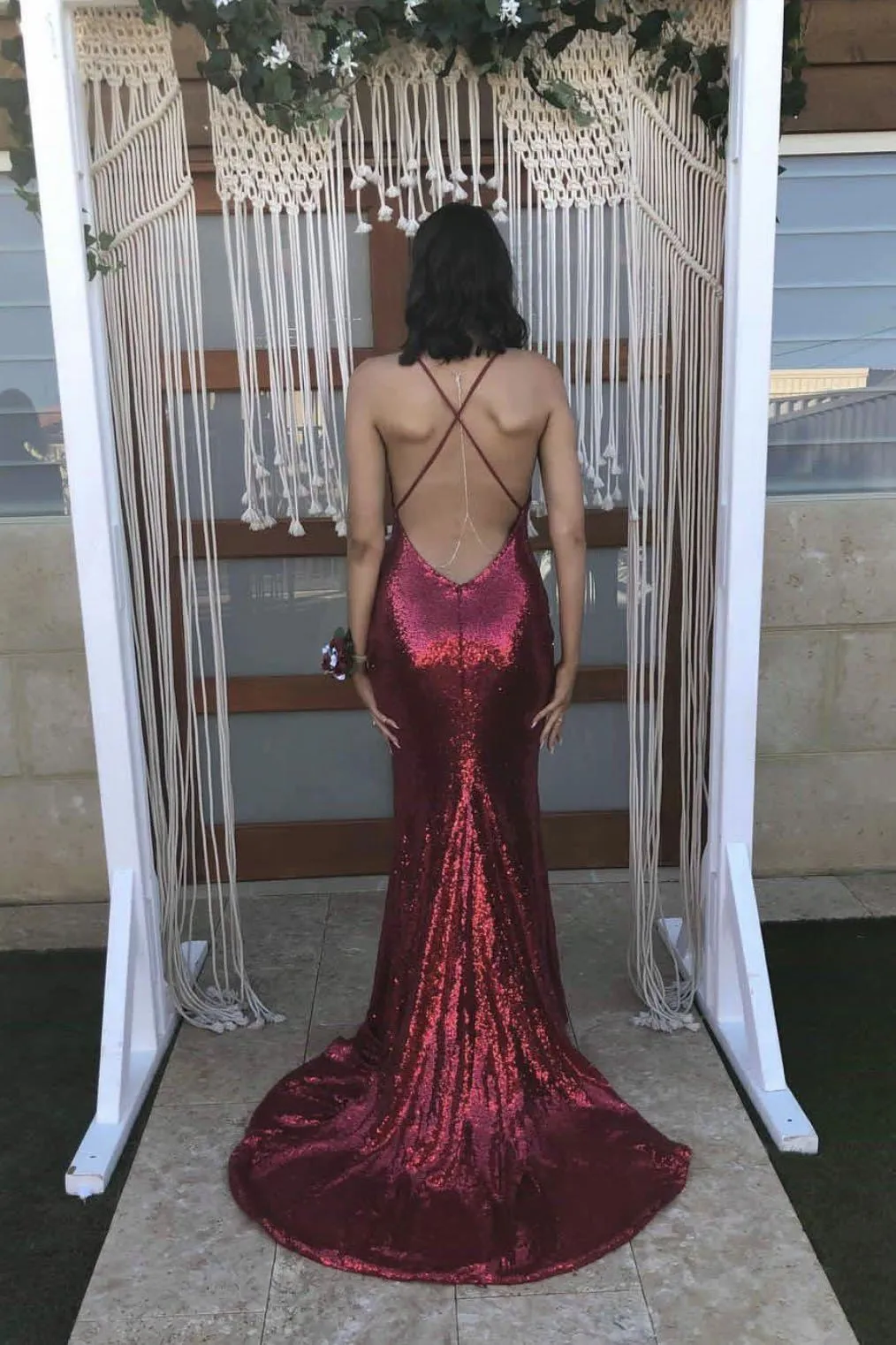 Estelle Gown - Wine (L & XL - Clearance Sale)