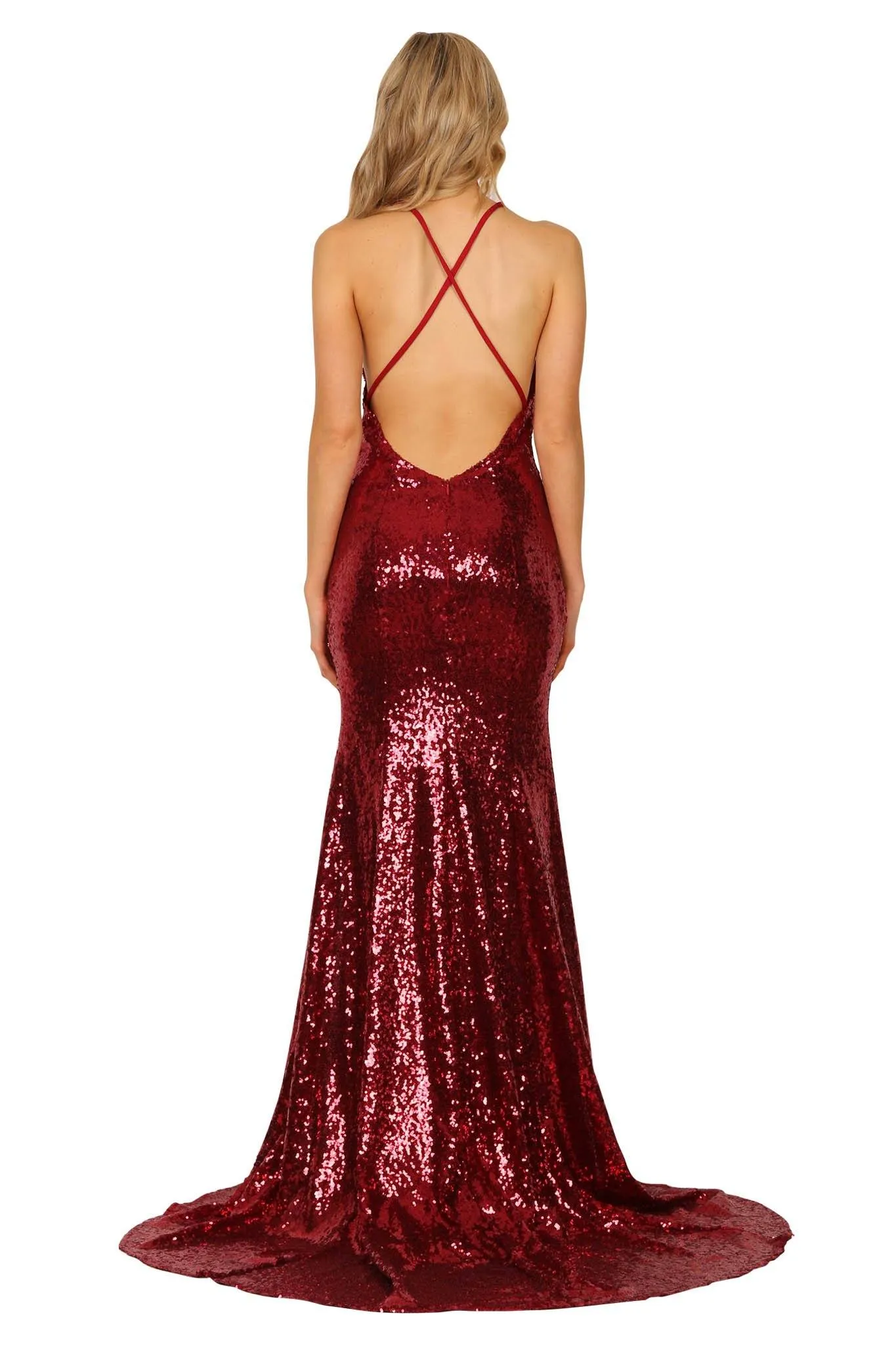 Estelle Gown - Wine (L & XL - Clearance Sale)