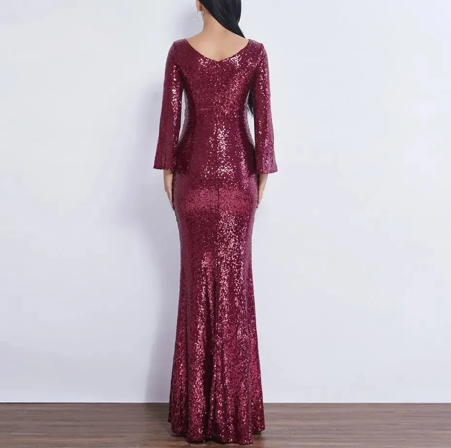 Farah Shinny Sequin Long Evening dress