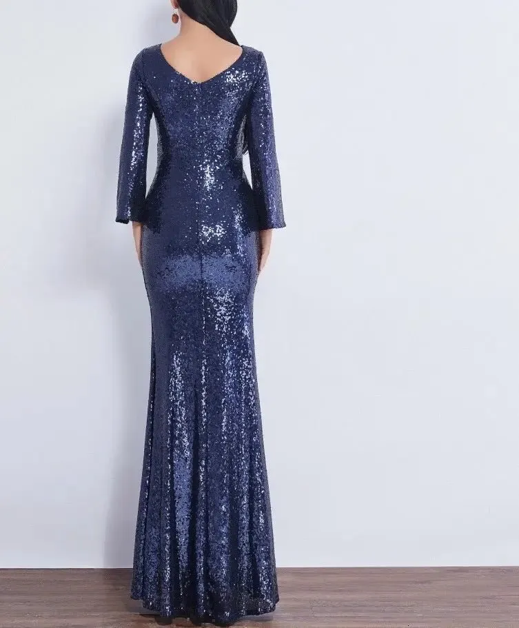 Farah Shinny Sequin Long Evening dress