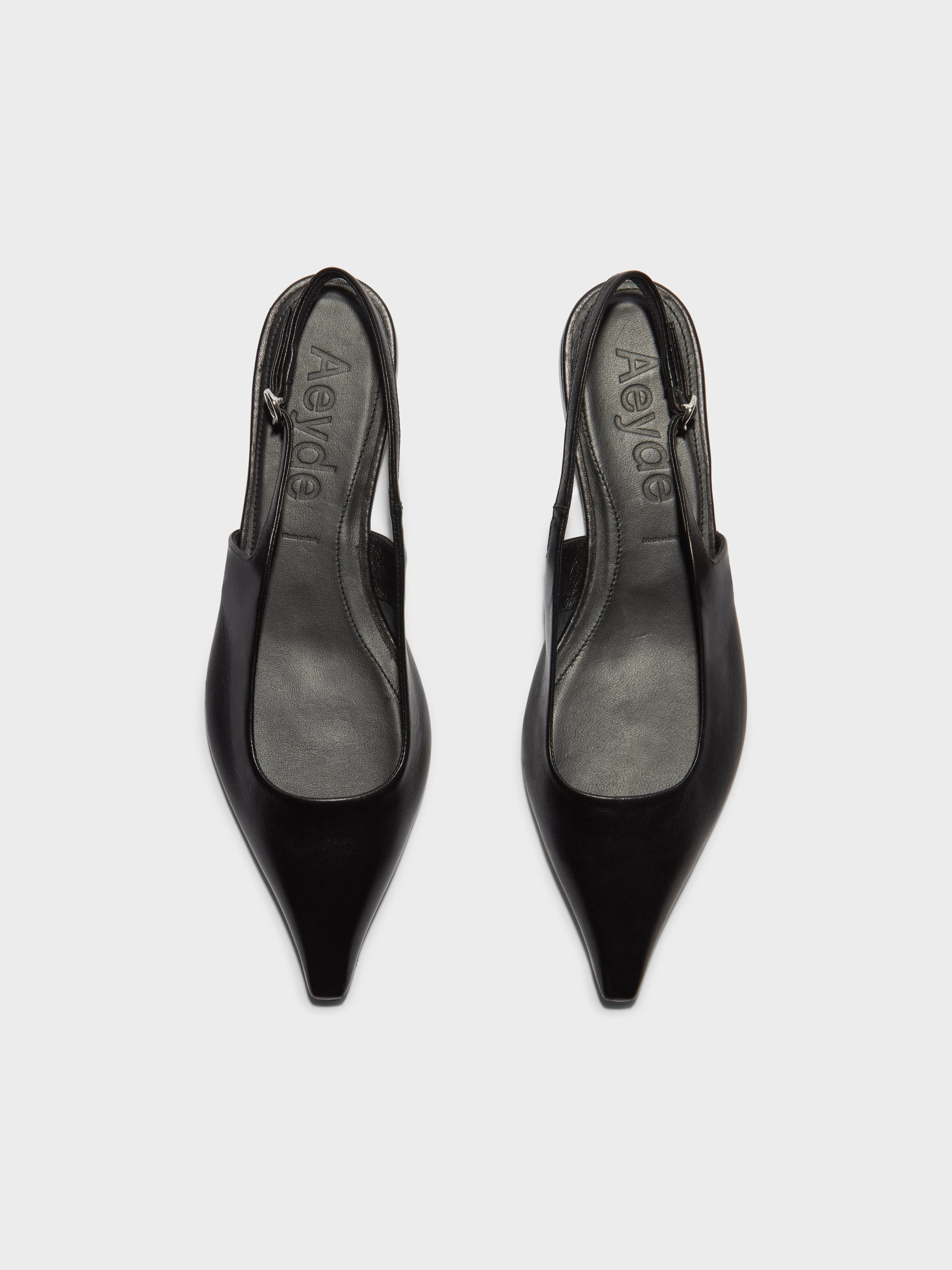 Fedora Leather Slingback Flats