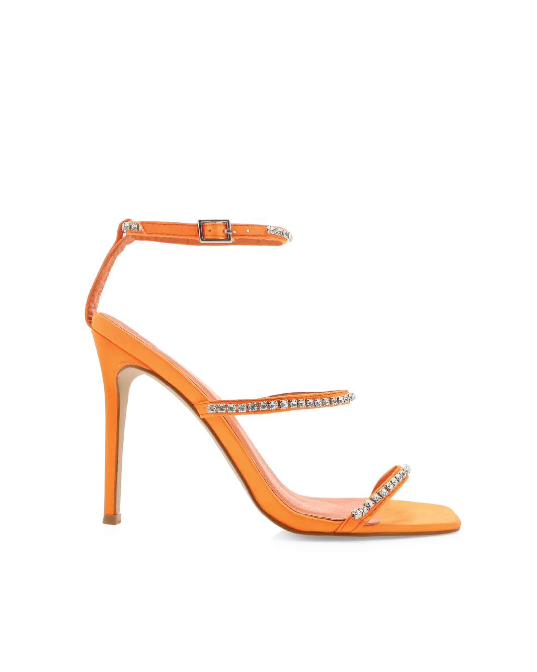 GIULIANA - TANGERINE SATIN-DIAMANTE