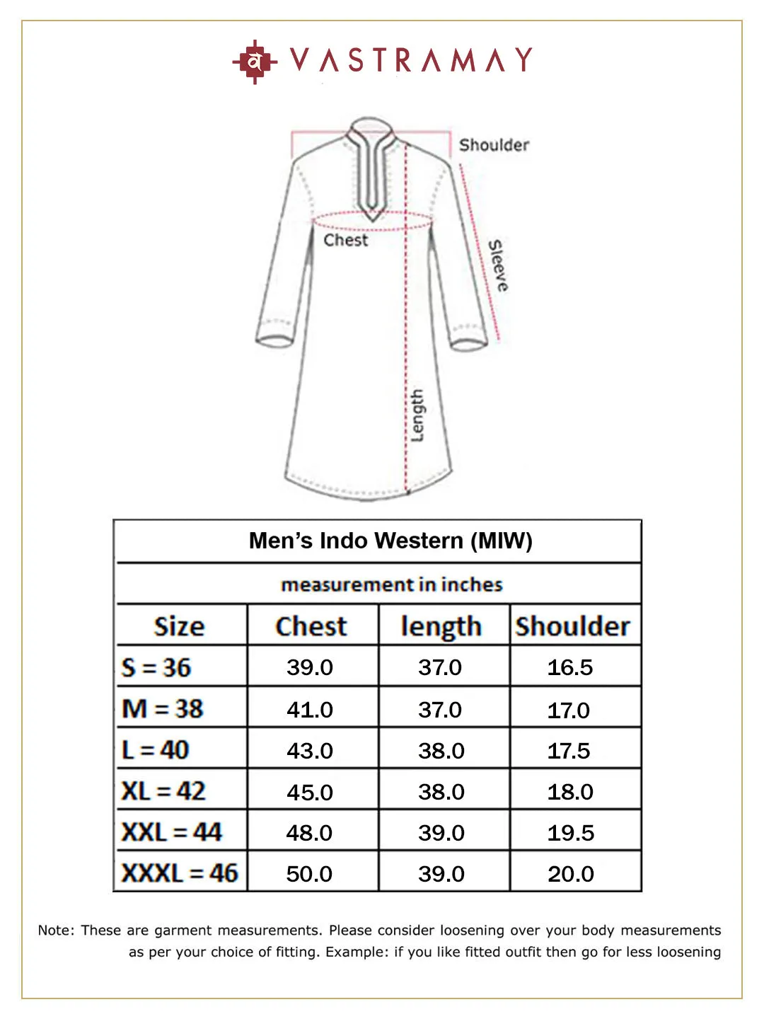 Jashvi Men's Cream Indo Western Sherwani Only Top