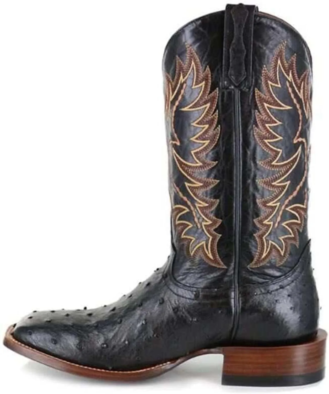 Ladmiple Cowgirl Boots Women Wide Calf Knee High Embroidered Pull On Cowboy Western Chunky Heel Mid Calf Wedding Boots