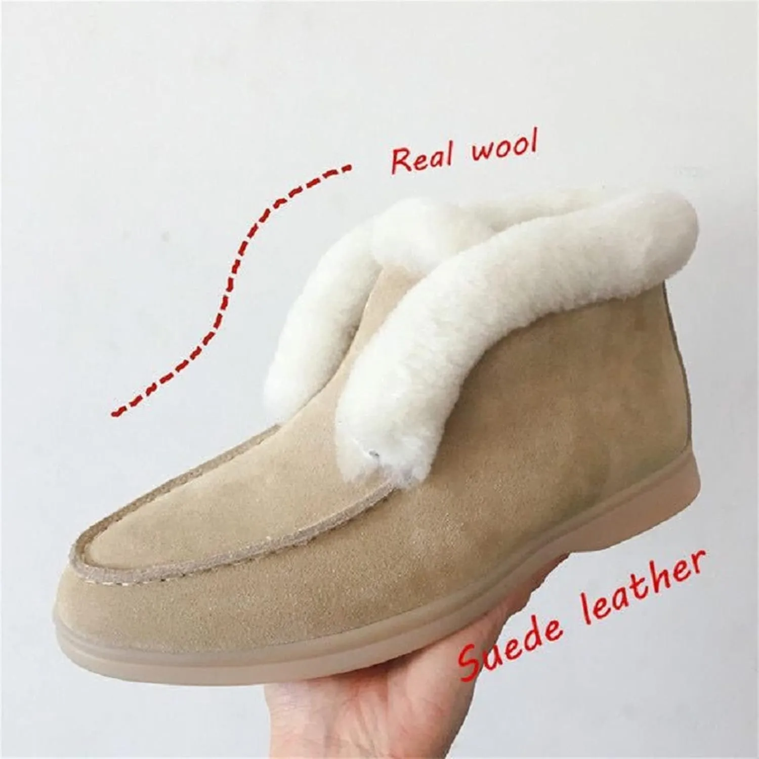 Lausiuoe Womens Winter Boots With Fur Lined Fuzzy Ankle Bootie Warm Fluffy House Shoes Silp On Casual Loafers Slippers