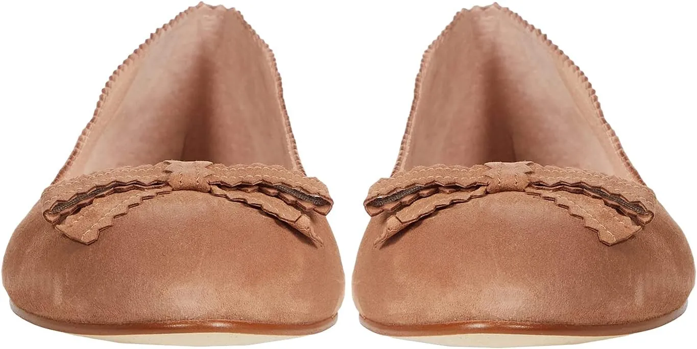 LEHOOR Women Bow Flats Shoes Round Closed Toe Slip on Ballet Flats Suede Flat Heel Dress Shoes Comfortable Office Work Flats Ladies Girls Casual Club Party Church Driving Flats Spring Cute 4-11 M US