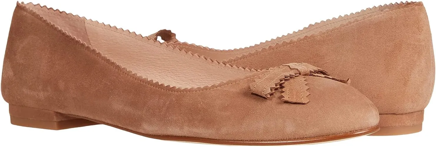 LEHOOR Women Bow Flats Shoes Round Closed Toe Slip on Ballet Flats Suede Flat Heel Dress Shoes Comfortable Office Work Flats Ladies Girls Casual Club Party Church Driving Flats Spring Cute 4-11 M US