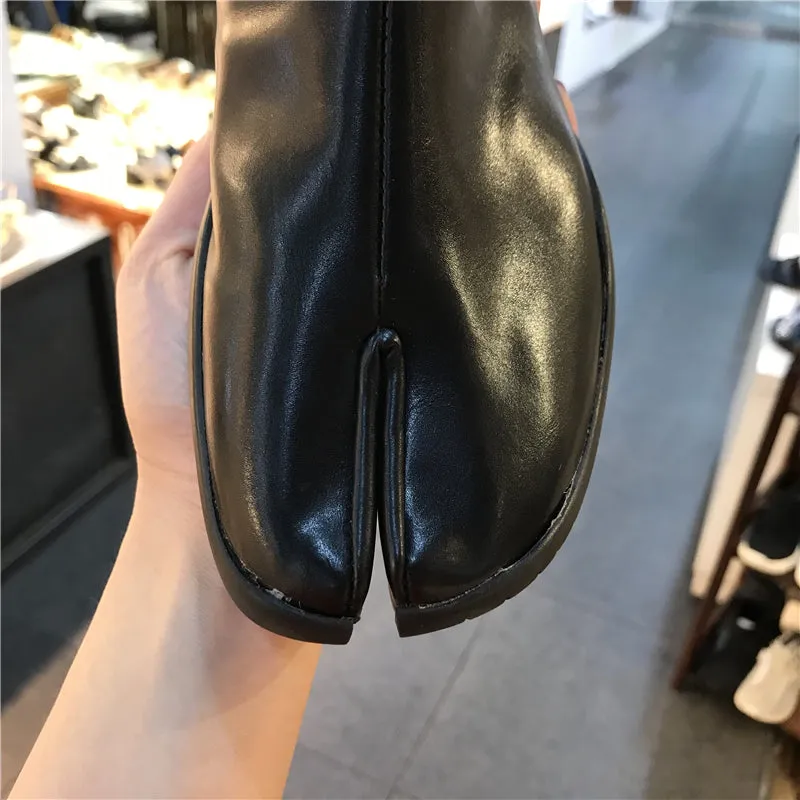 LUXE SEVEN DESIGN WIDE FIT FLAT ANKLE BOOTS