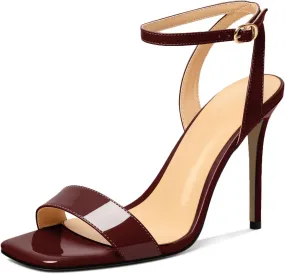 Mettesally Womens High Heel Sandals Open Toe Stilettos Slingback Crisscross Ankle Strap Heeled Sandals Prom Wedding Shoes