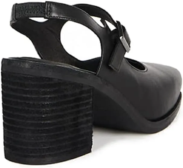 MOOMMO Women Block High Heel Slingback Mary Jane Pumps Platform Square Toe Ankle Buckle Strap Closed Toe Sandals 3 Inch Stacked Chunky Heel Dress Pumps Matte Vintage Comfy Office Daily 4-11 M US