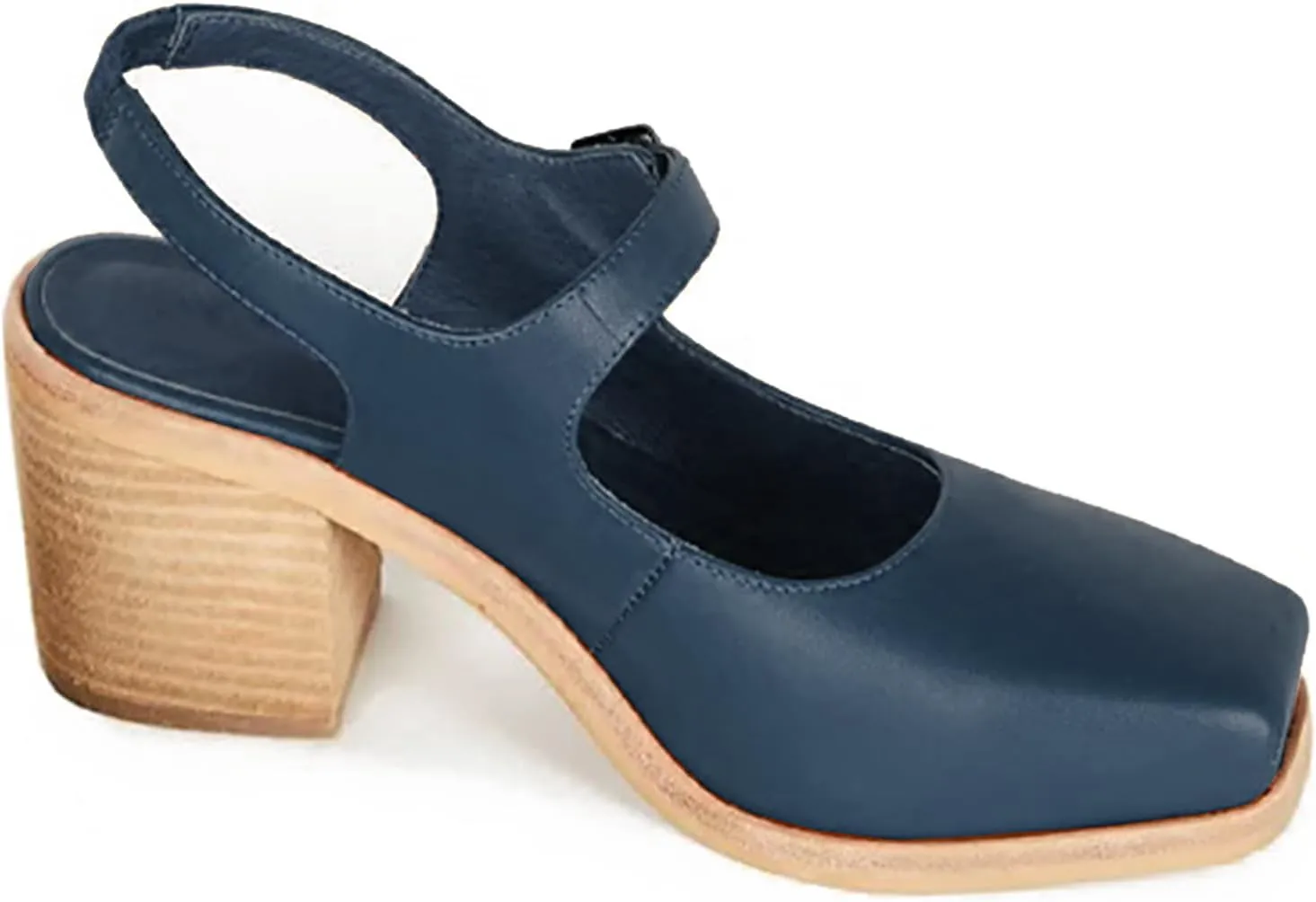 MOOMMO Women Block High Heel Slingback Mary Jane Pumps Platform Square Toe Ankle Buckle Strap Closed Toe Sandals 3 Inch Stacked Chunky Heel Dress Pumps Matte Vintage Comfy Office Daily 4-11 M US