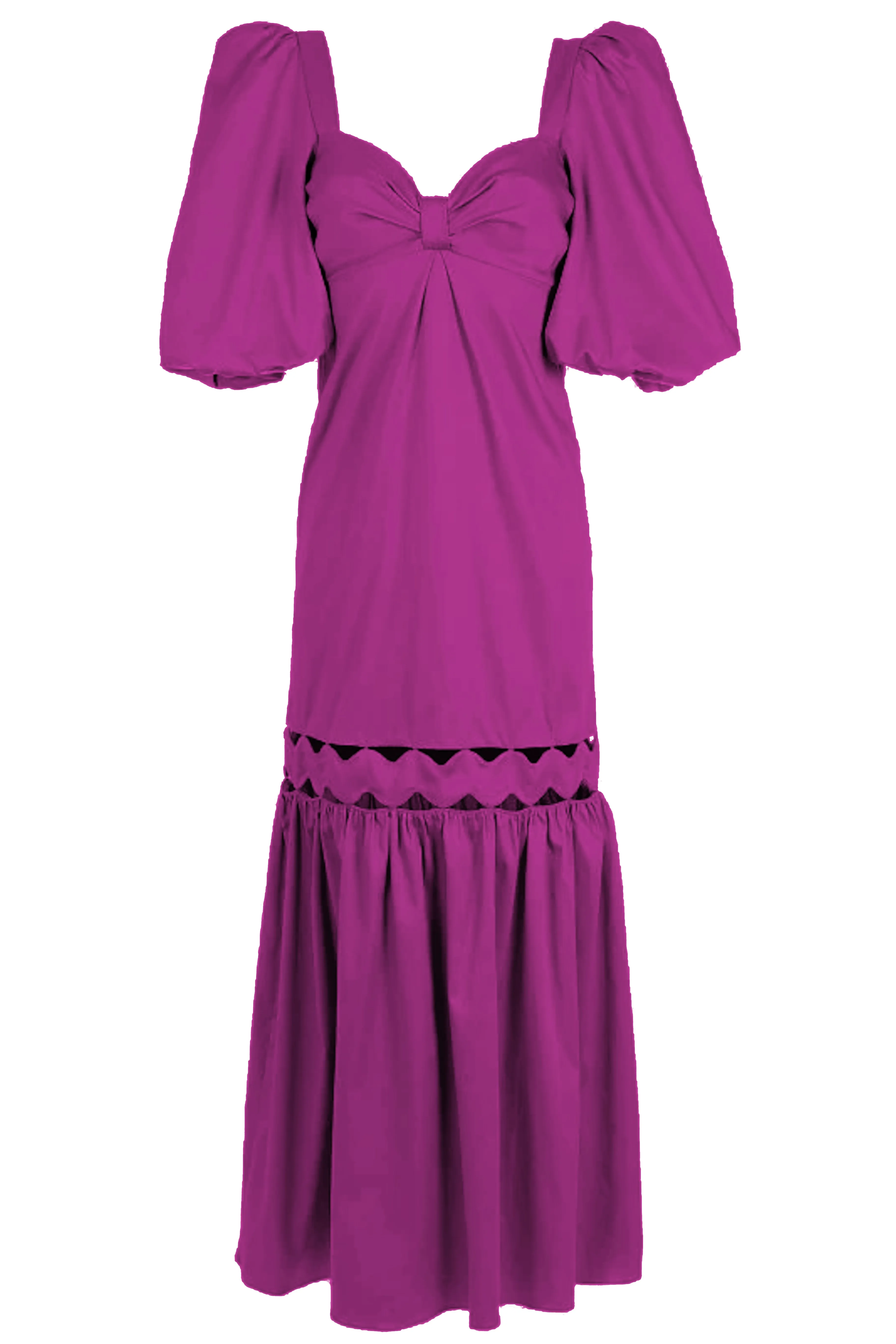 Moves Puff-Sleeved Long Dress