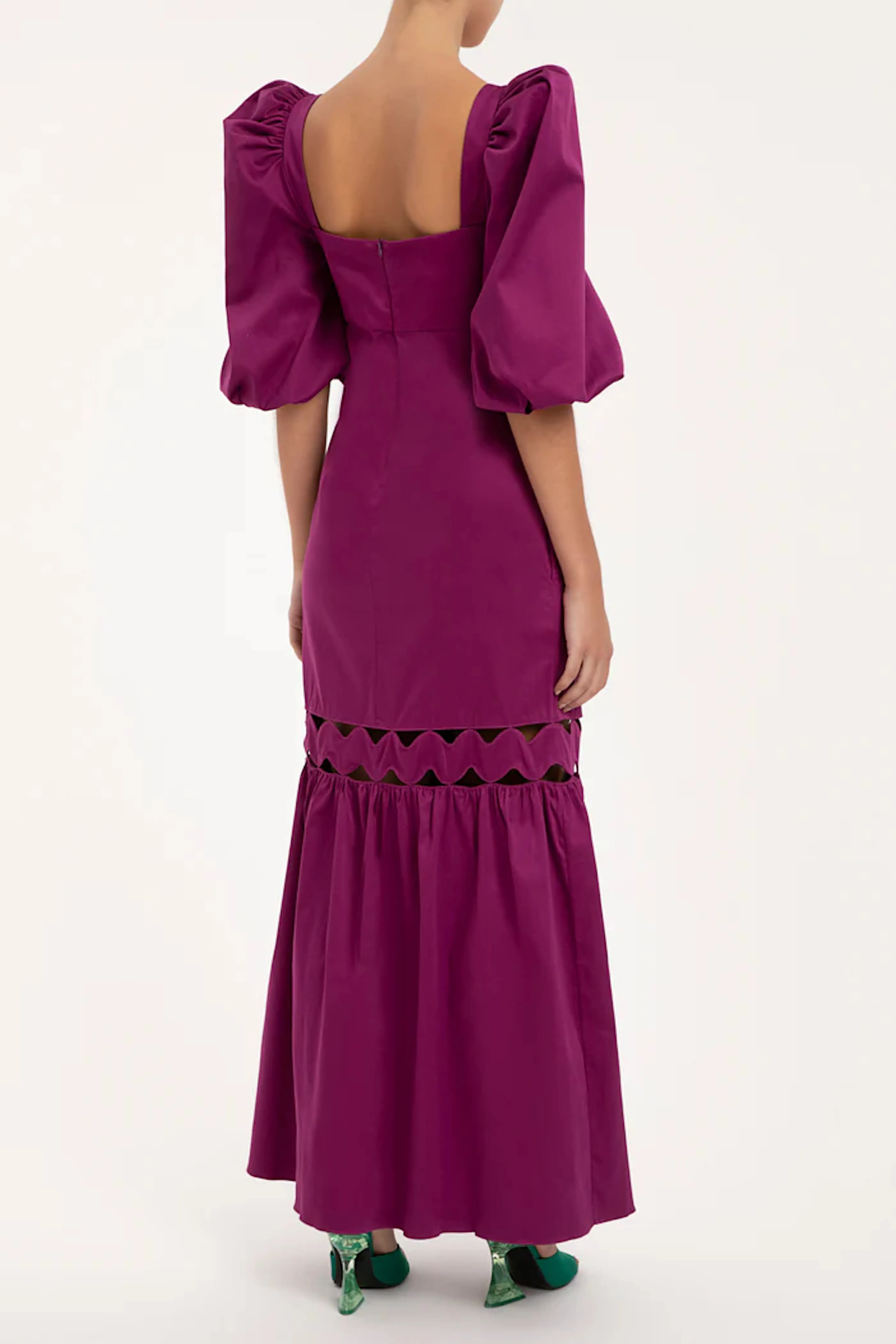 Moves Puff-Sleeved Long Dress
