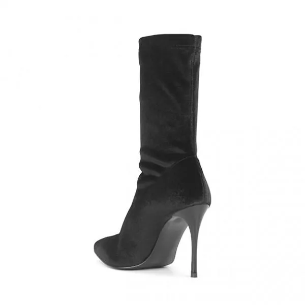 Nero Velour Boots
