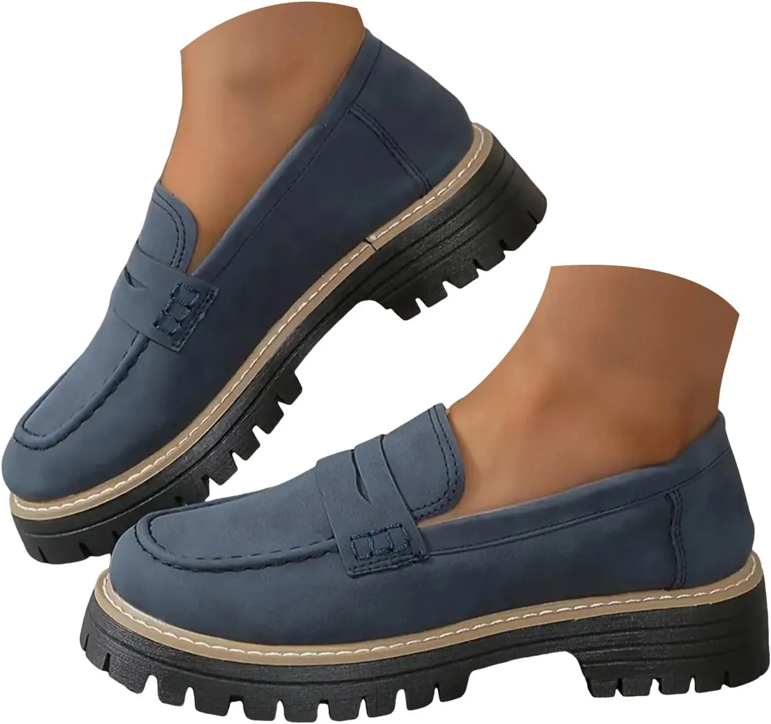 Orthoture-Orthopedic Platform Loafers Comfortable and Slip Resistant Loafers with Breathable Arch Support Wide fit Perfect for Walking
