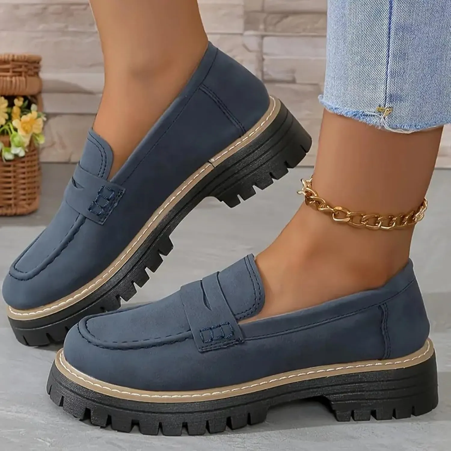 Orthoture-Orthopedic Platform Loafers Comfortable and Slip Resistant Loafers with Breathable Arch Support Wide fit Perfect for Walking