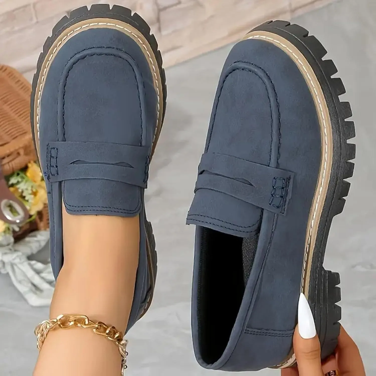 Orthoture-Orthopedic Platform Loafers Comfortable and Slip Resistant Loafers with Breathable Arch Support Wide fit Perfect for Walking