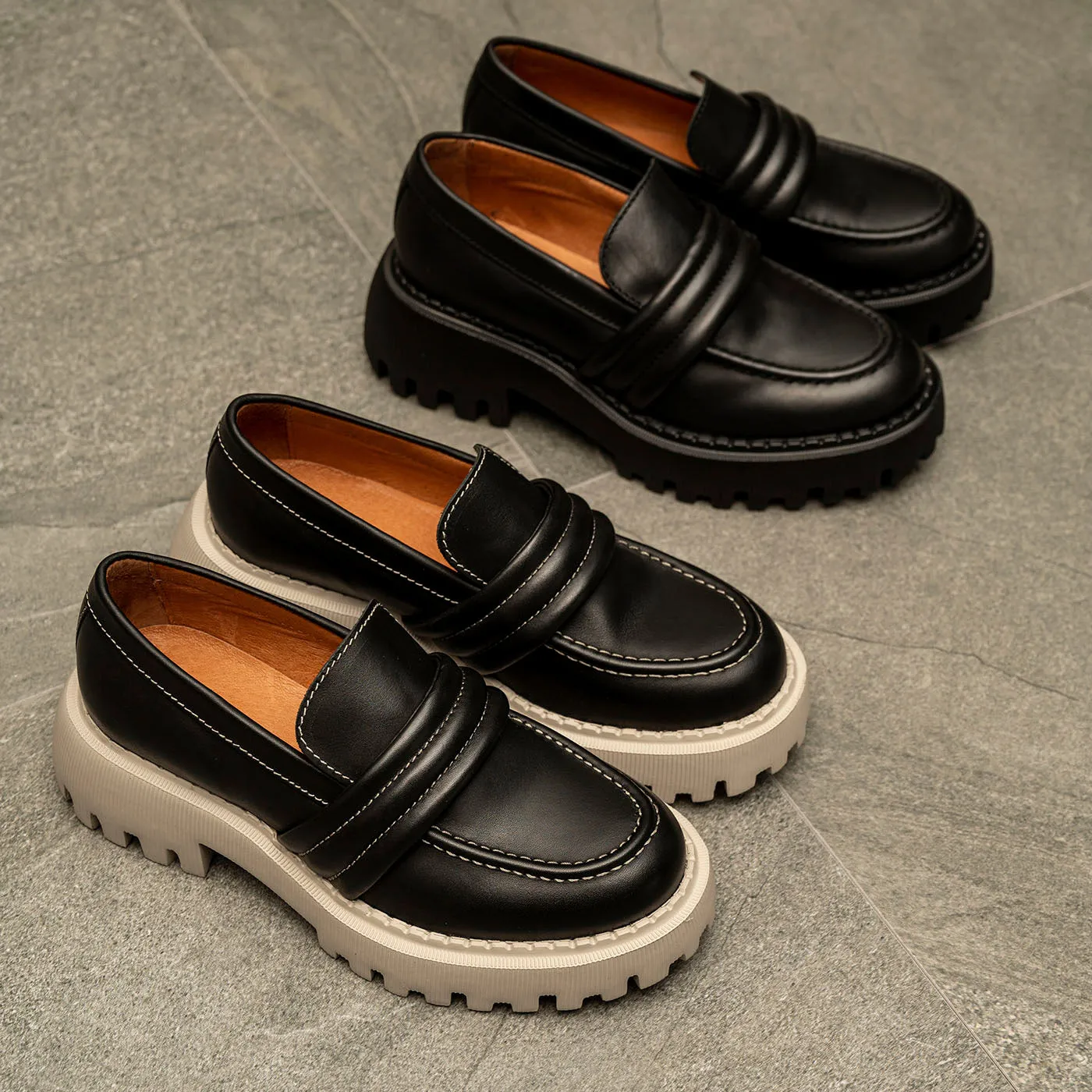 Posey loafer læder - BLACK