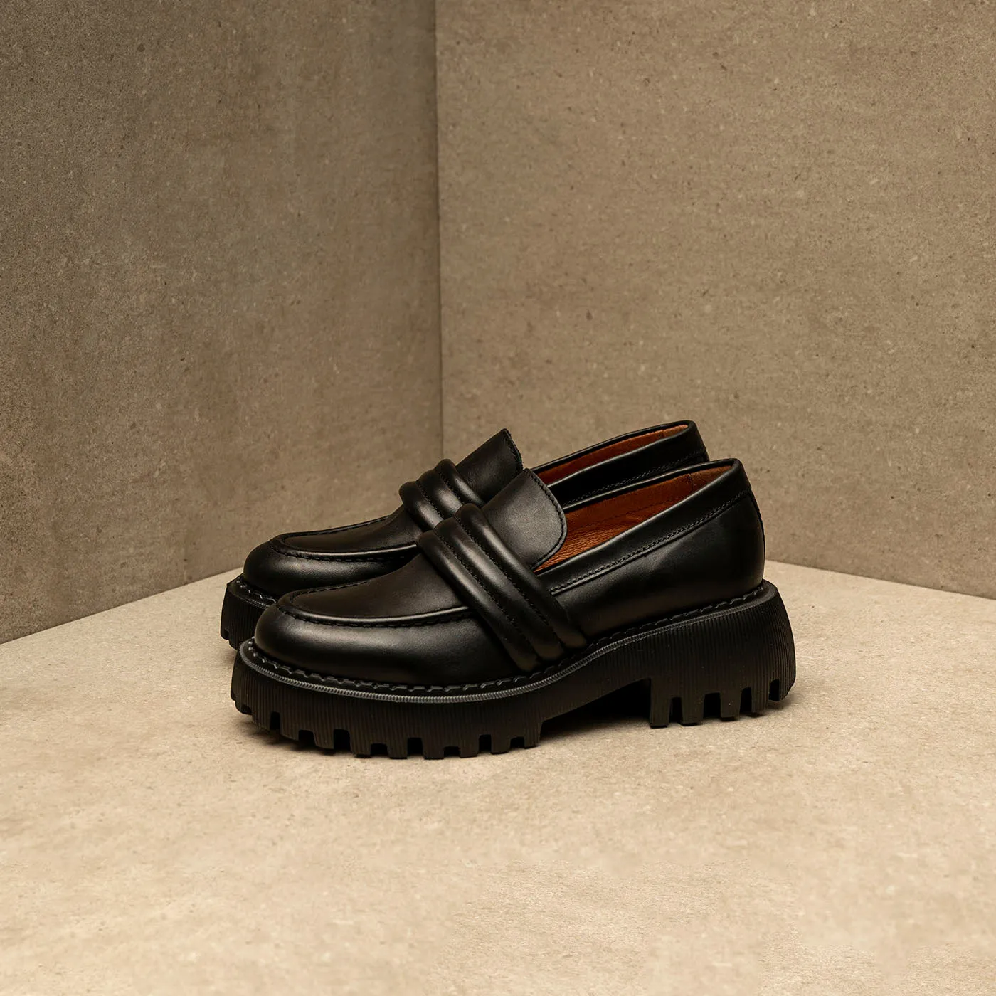 Posey loafer læder - BLACK