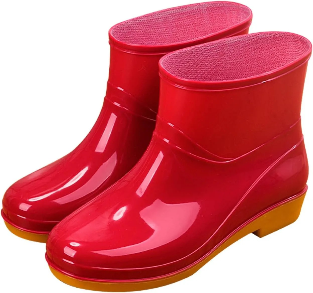 Rain Boots Women,Women's Mid Calf Rain Boots Waterproof Boots Solid Color Garden Shoes Outdoor Comfortable Work Boots