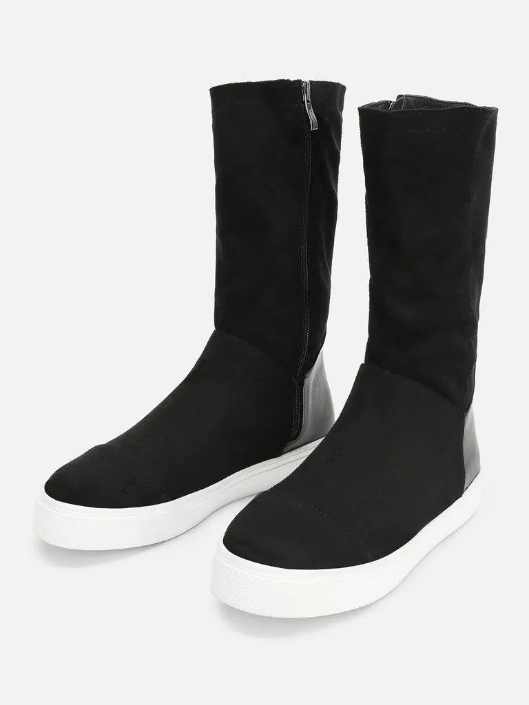 Round Toe Mid Calf Boots