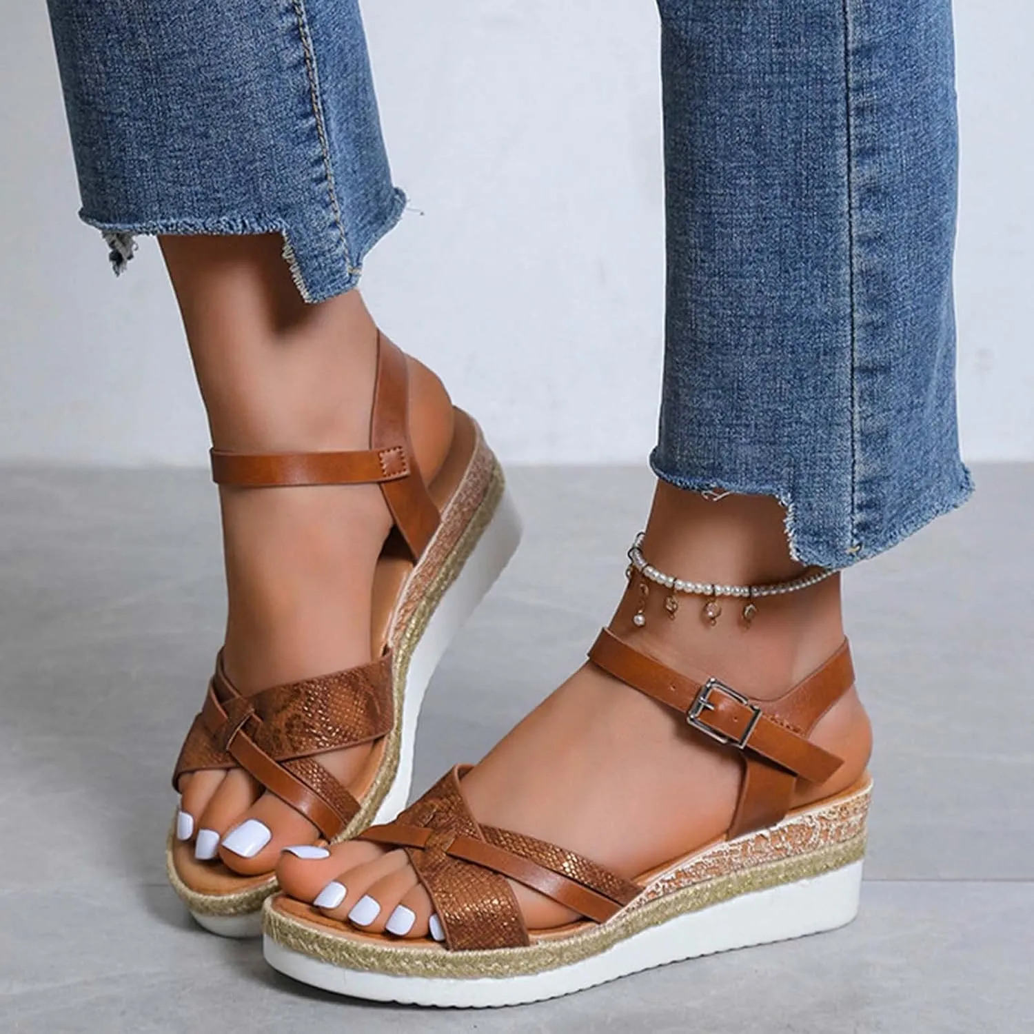 Strappy Sandals for Women Stylish Strappy High Heel Sandals Comfortable Fashionable Sandals for Casual Wear