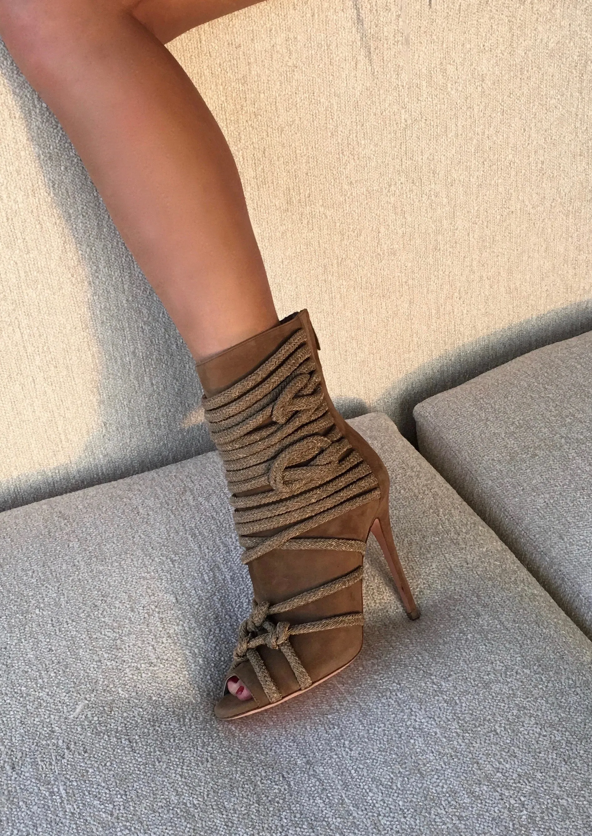 TALITA CHESTNUT SUEDE ANKLE BOOTIES