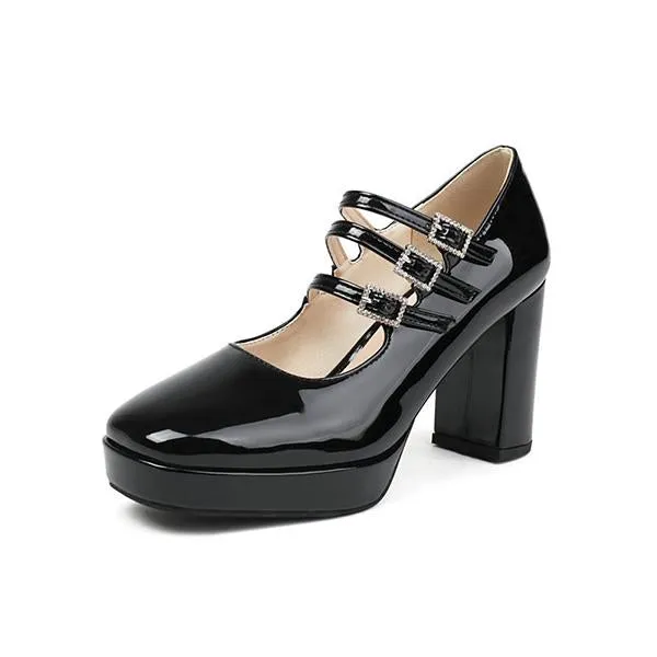 Women's Barbie Pink Buckle Chunk Heels Mary Jane 02517519S