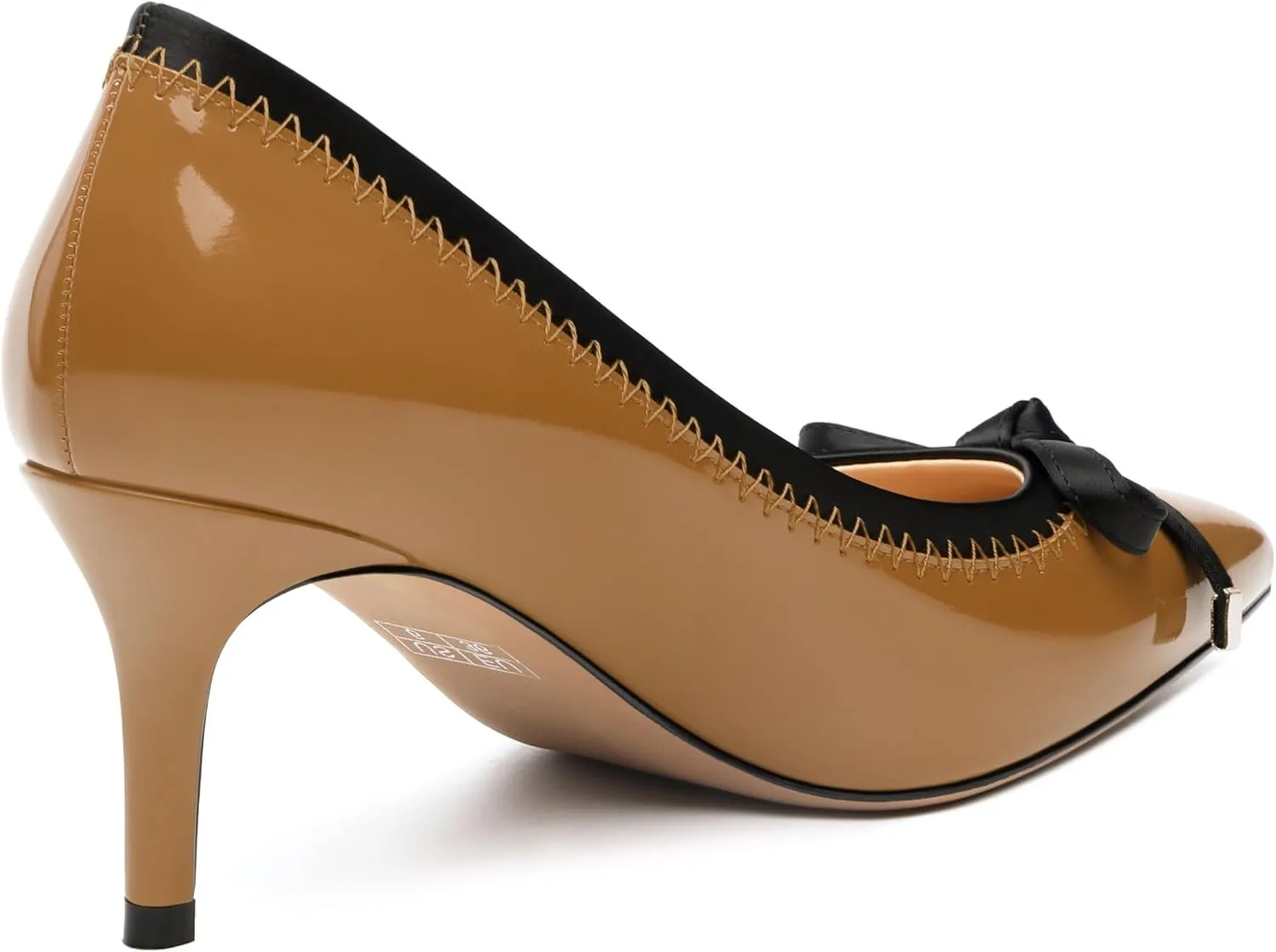Womens Bow Mid Stiletto Pumps Sexy Patent Pointed Toe Evening Wedding Stiletto Mid Heel Pumps Dress Shoes 2.5 Inch