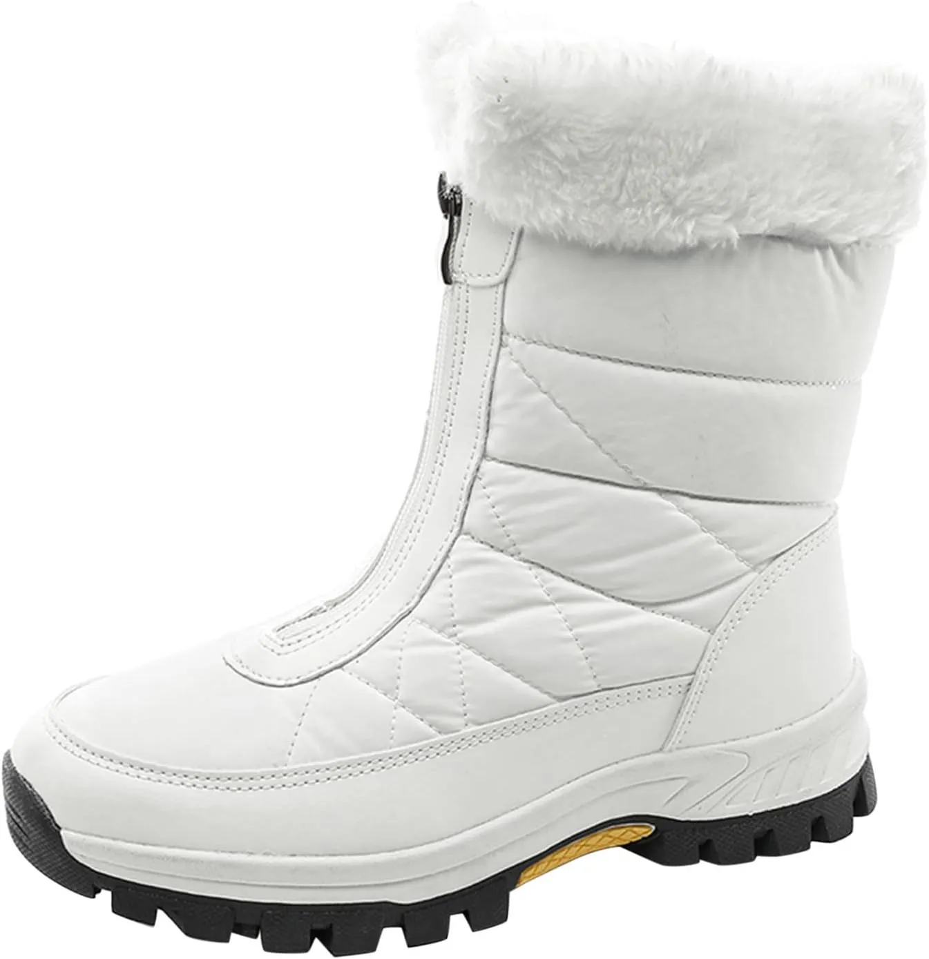 Women's Platform Mid Calf Boots Fashion Women Winter Water Proof Flat Zipper Keep Warm Snow Boots Platform Sole Boots
