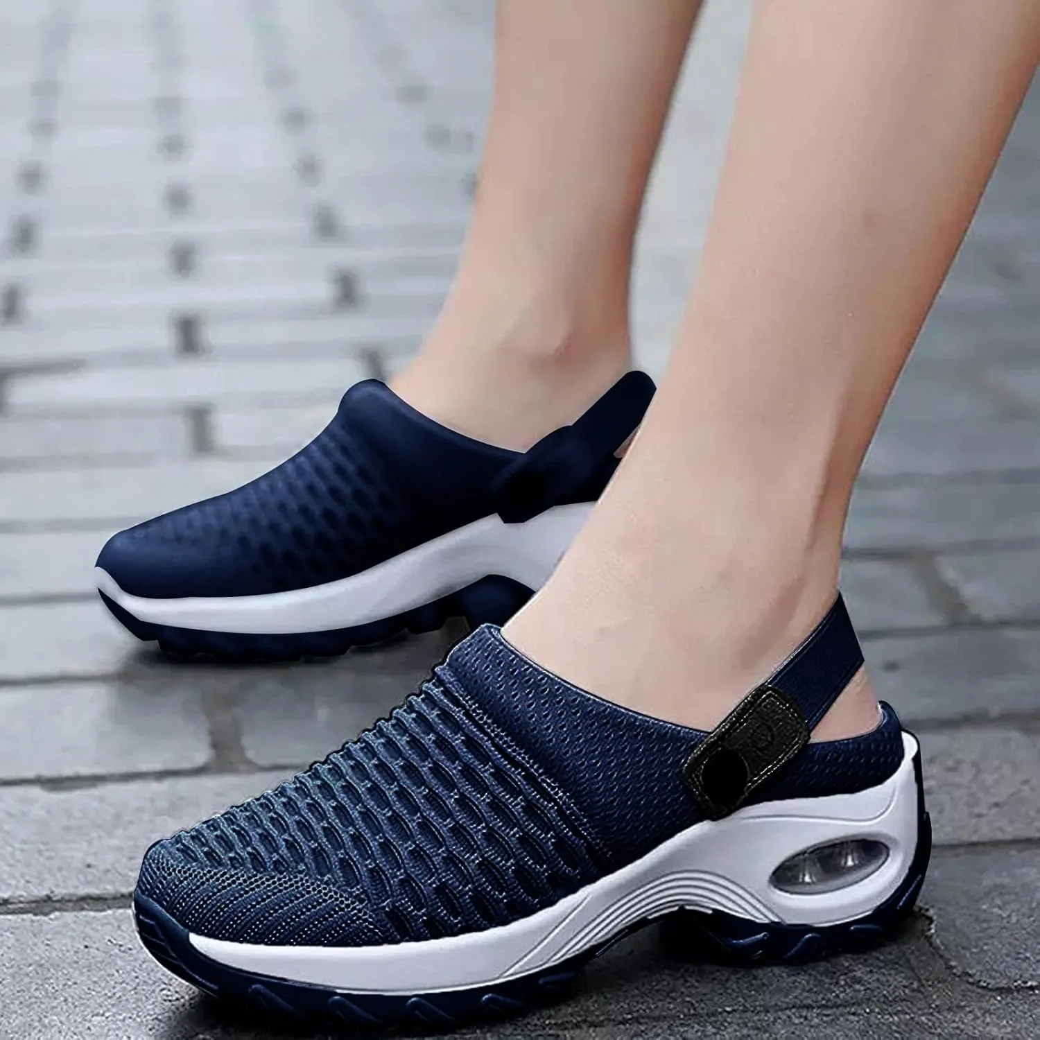 Women's Sandals 2025 Lightweight Sandals with Air Cushion Summer Air Cushion Platform Outdoor Dressy Slippers Walking Shoes Comfortable Breathable Walking Casual Mules Trendy Sneaker 2025
